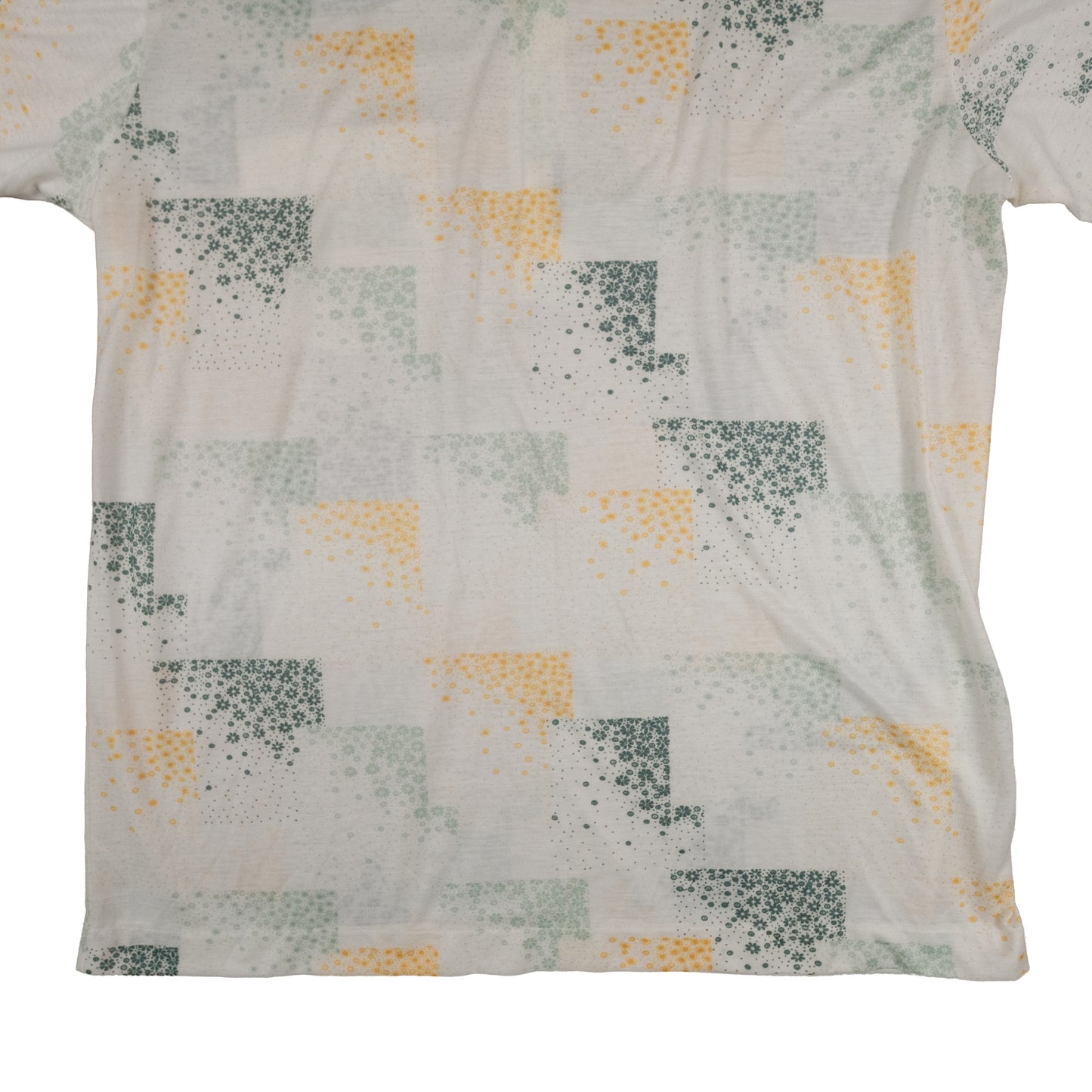 Vintage 70’s Puritan Polo Shirt Men’s Large Poly Knit Floral Pattern Retro Summer