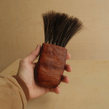 Medium Wooden Horse Hair Brush With Mahogany Handle 1/1