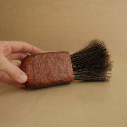 Medium Wooden Horse Hair Brush With Mahogany Handle 1/1