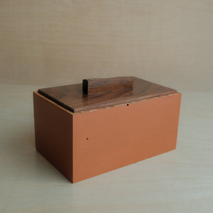 Orange Painted Ambrosia Maple Decorative Keepsake Box 016