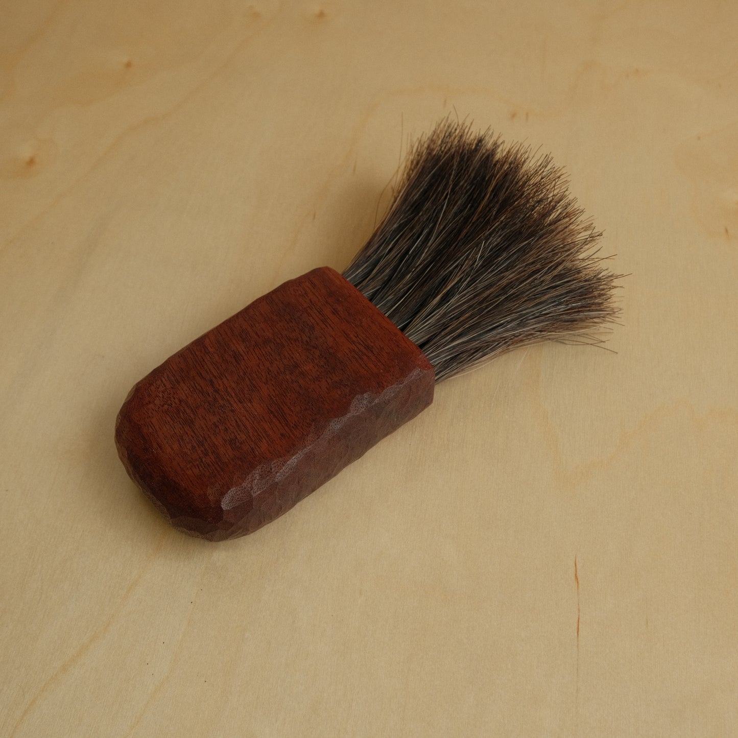 Medium Wooden Horse Hair Brush With Mahogany Handle 1/1