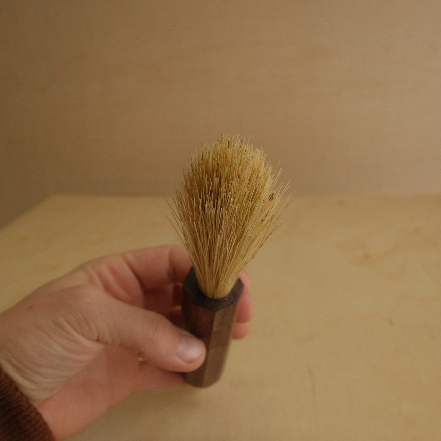 Wooden Tampico Espresso Brush With Walnut Handle