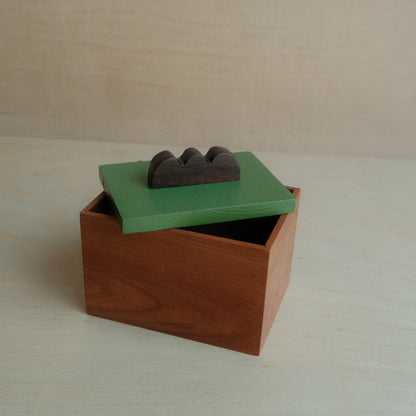Cherry With Green Lid Decorative Keepsake Box 019