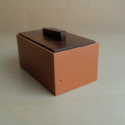 Orange Painted Ambrosia Maple Decorative Keepsake Box 016