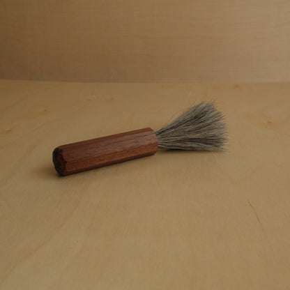 Wooden Horse Hair Espresso Brush With Walnut Handle