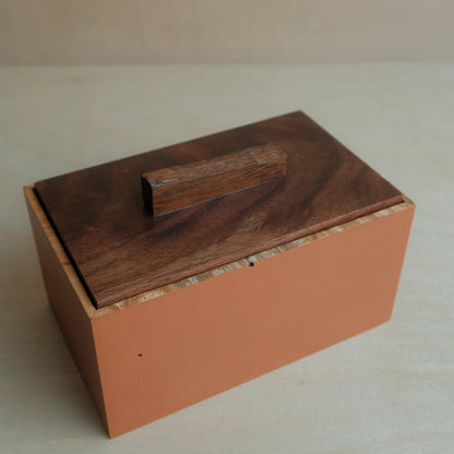 Orange Painted Ambrosia Maple Decorative Keepsake Box 016