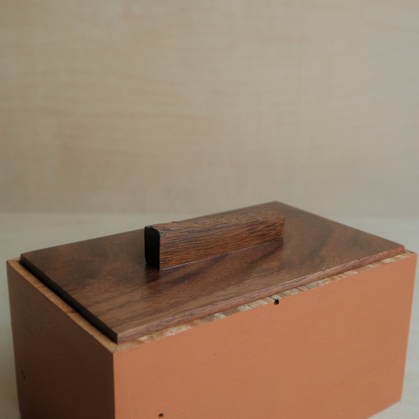 Orange Painted Ambrosia Maple Decorative Keepsake Box 016