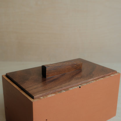 Orange Painted Ambrosia Maple Decorative Keepsake Box 016