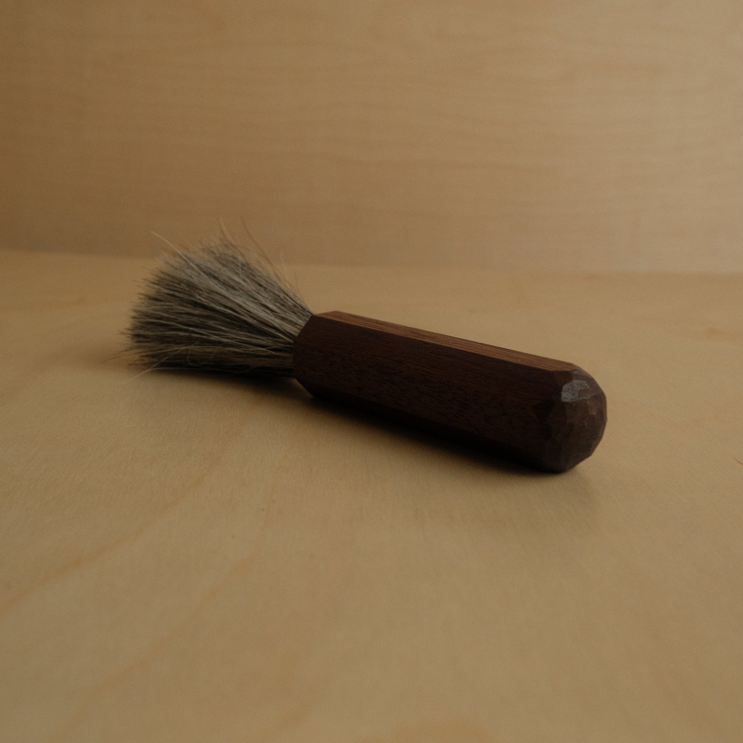 Wooden Horse Hair Espresso Brush With Walnut Handle