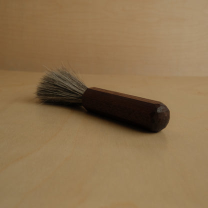 Wooden Horse Hair Espresso Brush With Walnut Handle