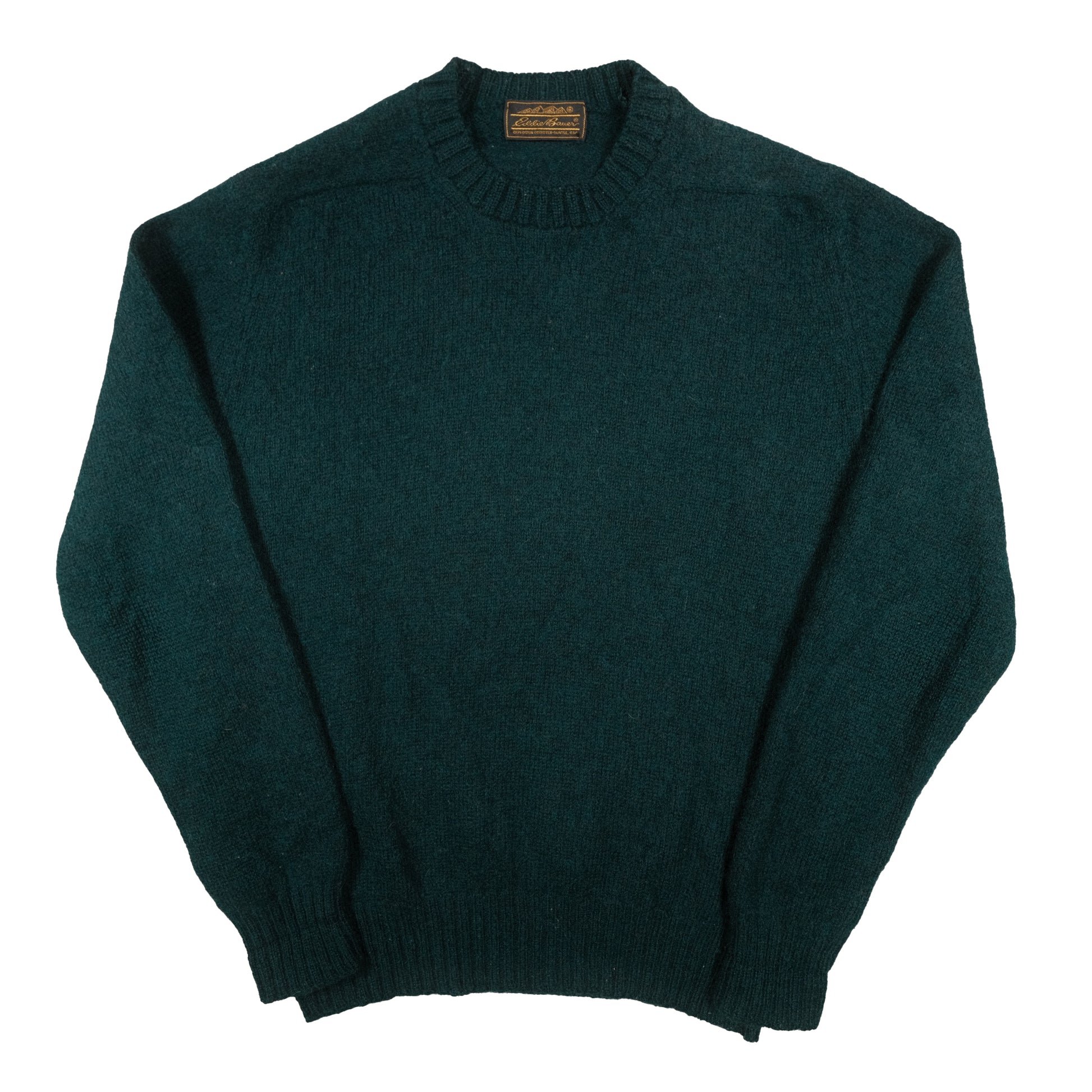 Vintage 100% Shetland Wool Eddie Bauer Sweater Green Men's Medium