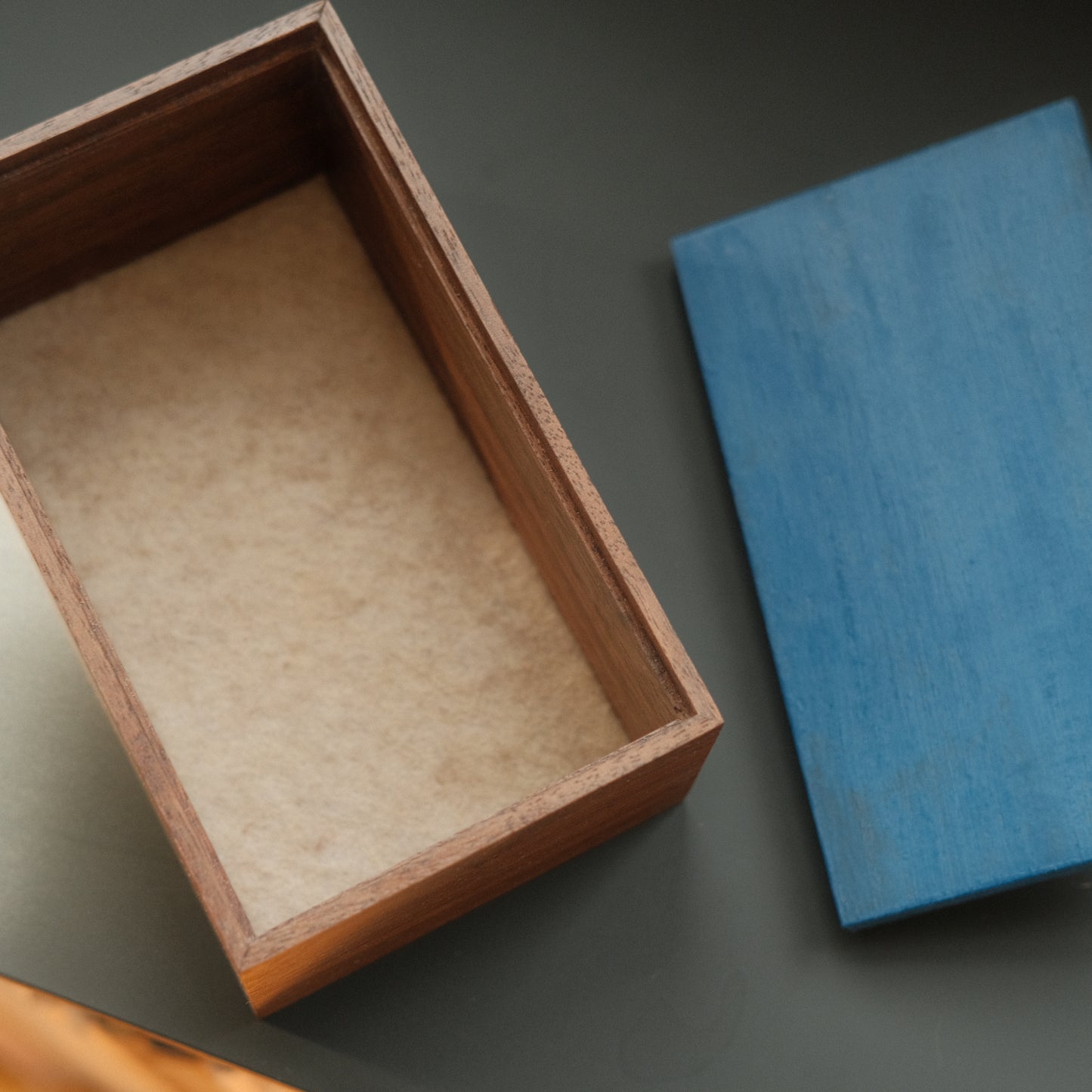 Decorative Box With Blue Lid