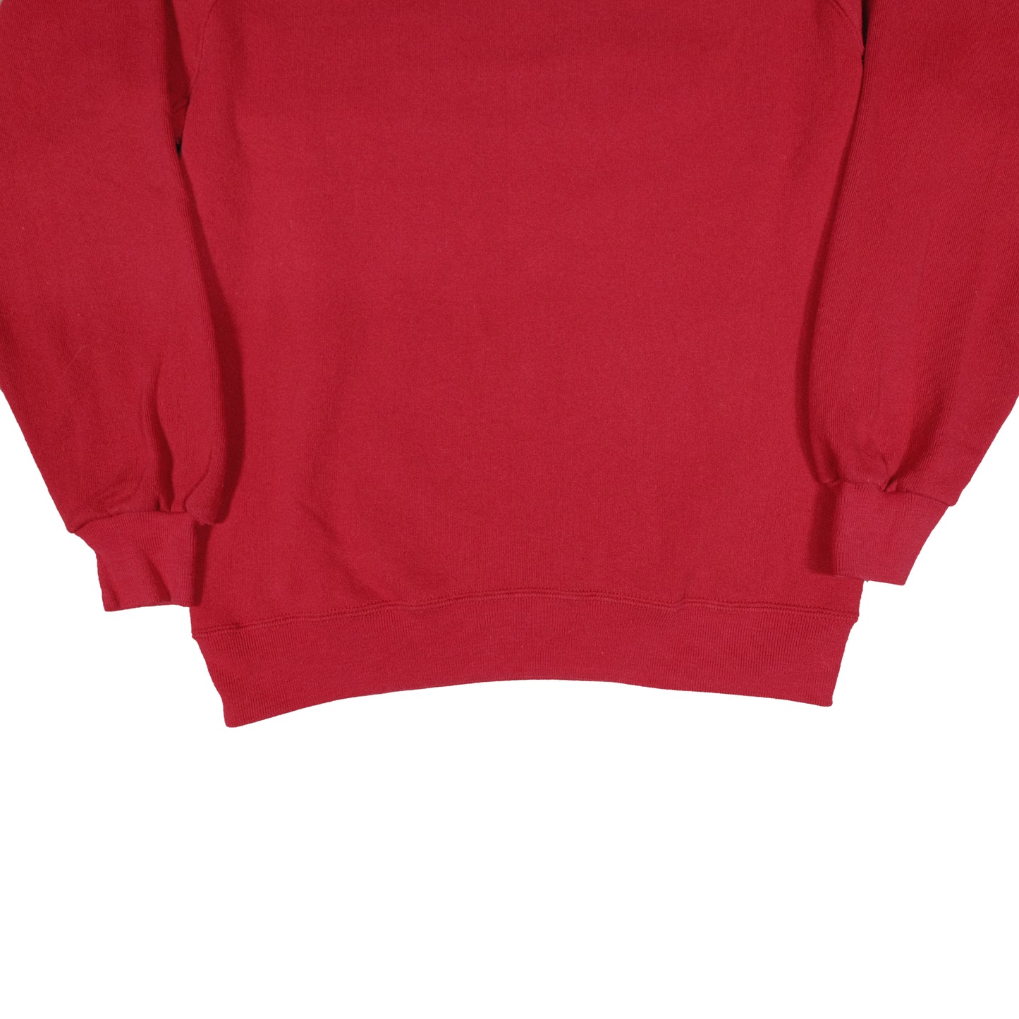 Vintage 80's Basics by Russell Adult Medium Raglan Crewneck Pullover Blank Red Sweatshirt