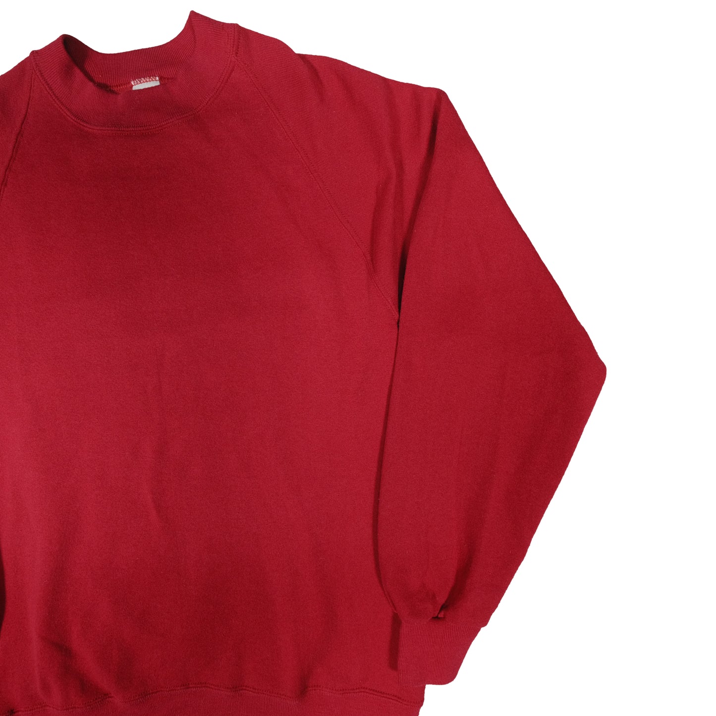 Vintage 80's Basics by Russell Adult Medium Raglan Crewneck Pullover Blank Red Sweatshirt