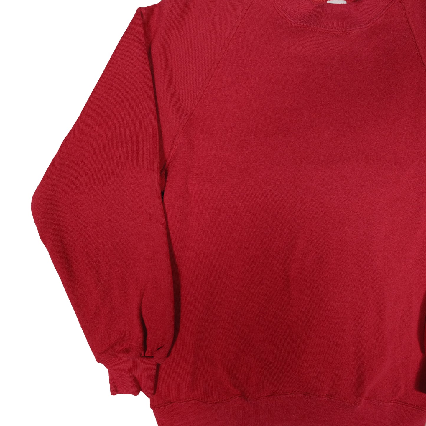 Vintage 80's Basics by Russell Adult Medium Raglan Crewneck Pullover Blank Red Sweatshirt