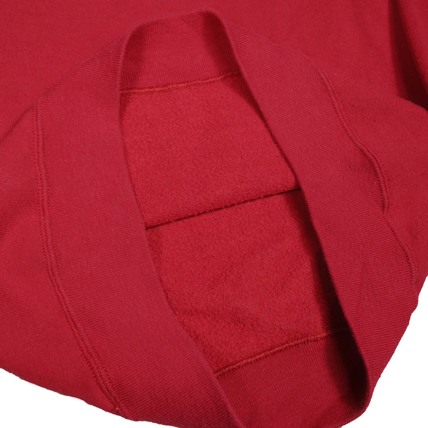 Vintage 80's Basics by Russell Adult Medium Raglan Crewneck Pullover Blank Red Sweatshirt