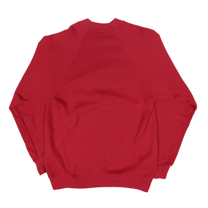 Vintage 80's Basics by Russell Adult Medium Raglan Crewneck Pullover Blank Red Sweatshirt