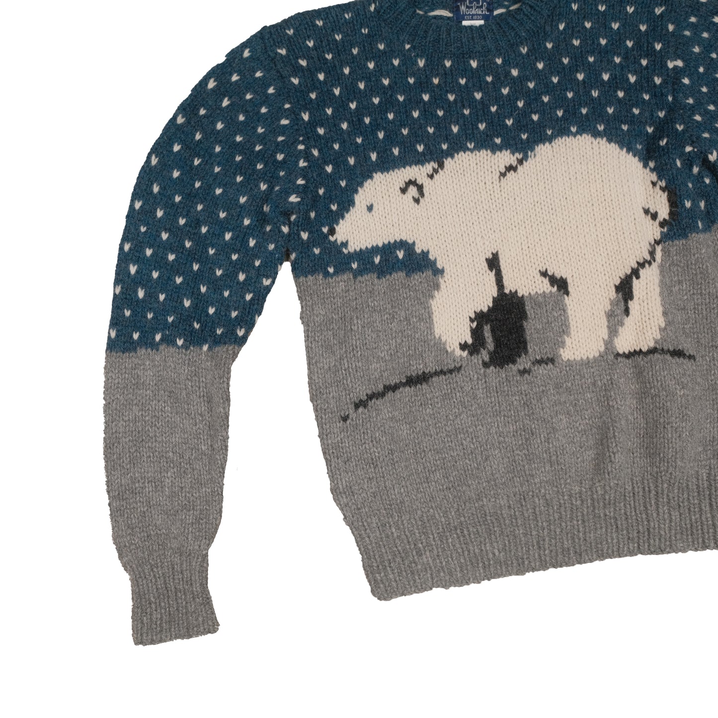 Vintage Woolrich Polar Bear 100% Wool Men's Large Crewneck Sweater