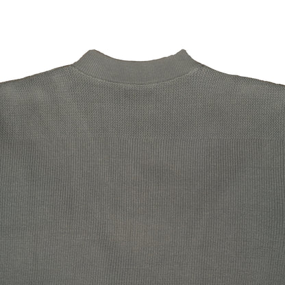 Vintage LL Bean Ribbed Cotton Henley Sweater Men's Large Tall Fisherman Knit USA Made Green