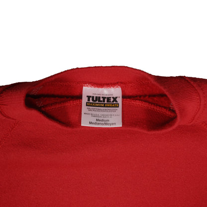 90's Vintage Tultex Raglan Crewneck Sweatshirt Red Medium Made in USA