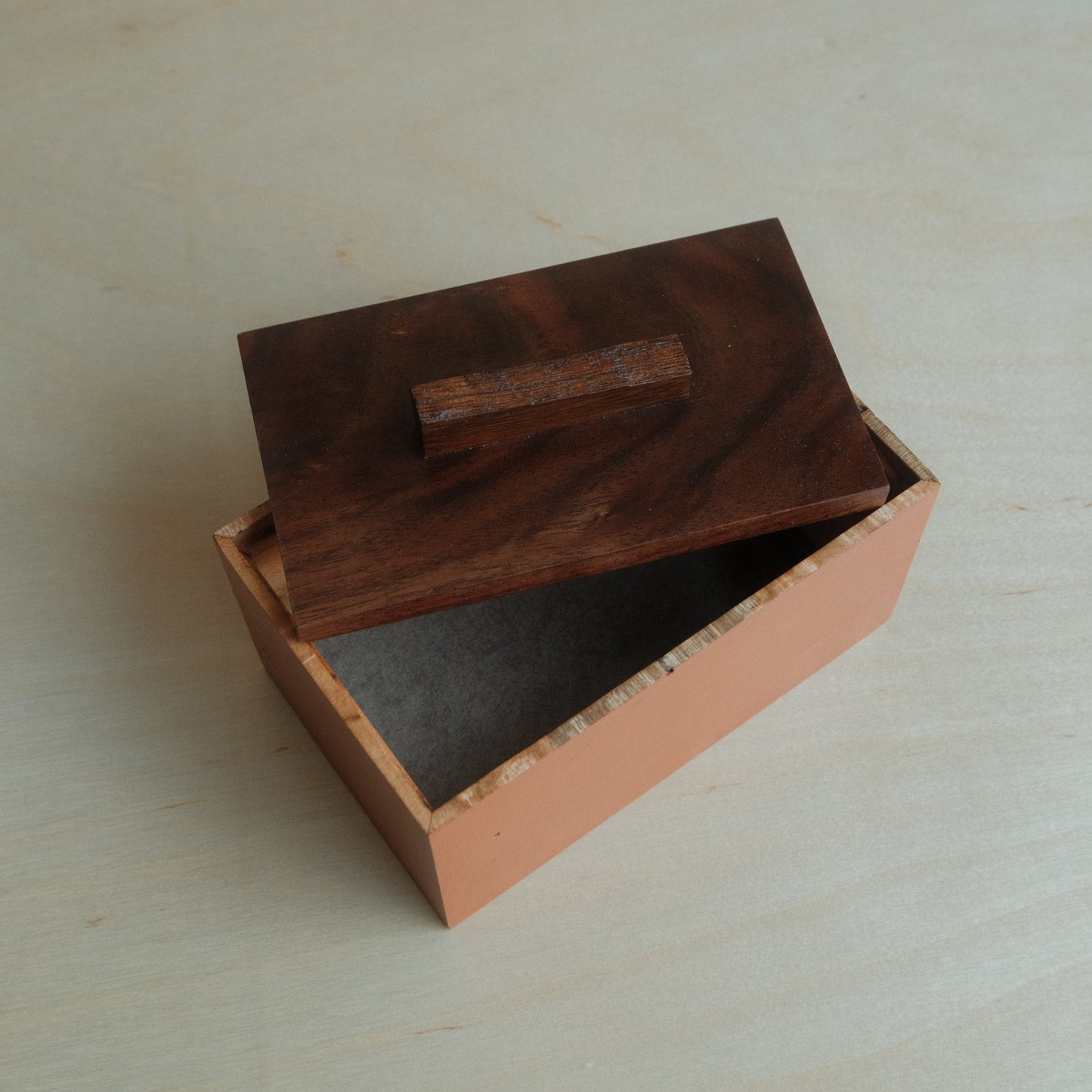 Orange Painted Ambrosia Maple Decorative Keepsake Box 016