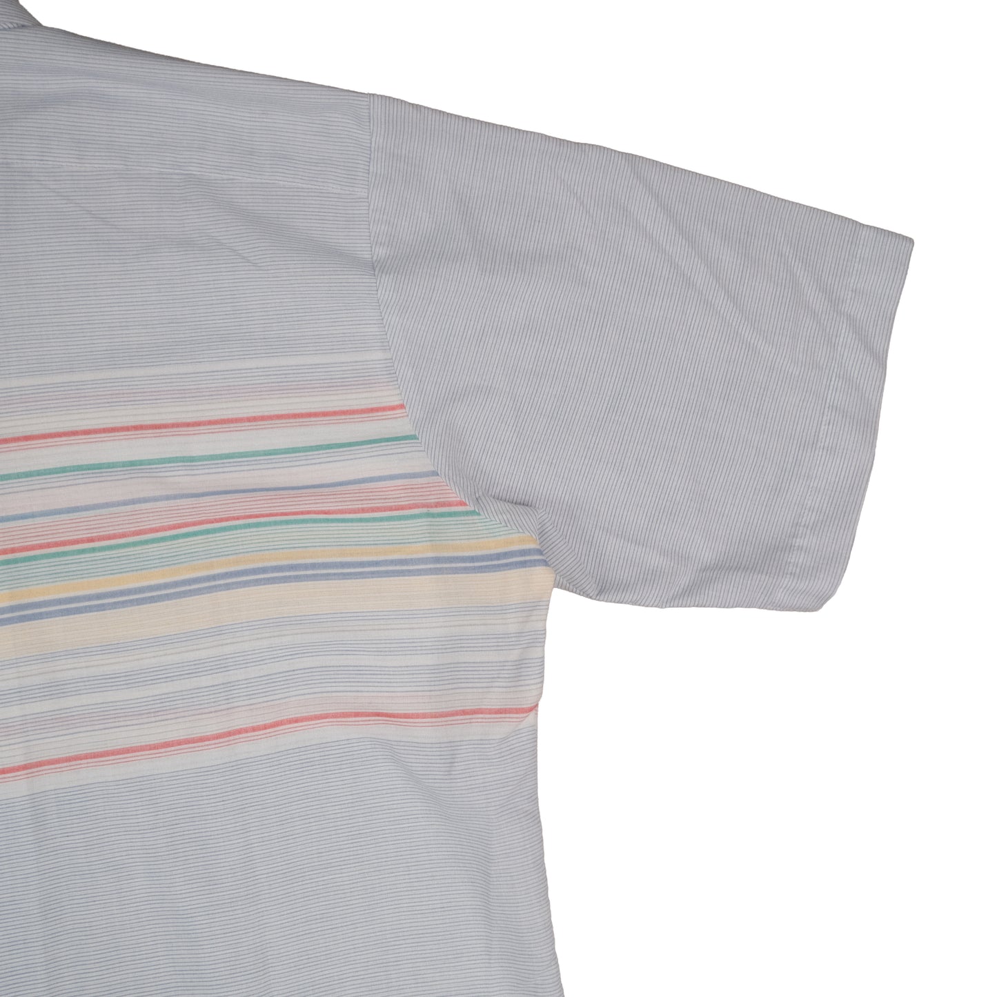 Vintage Arrow Sea Isle Men’s Large Camp Shirt Loop Collar Stripe Short Sleeve