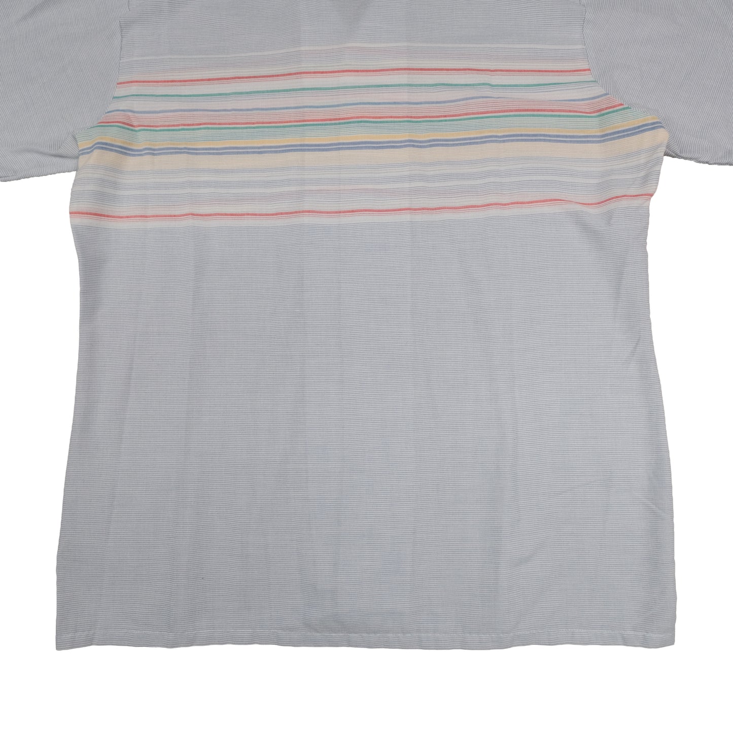 Vintage Arrow Sea Isle Men’s Large Camp Shirt Loop Collar Stripe Short Sleeve