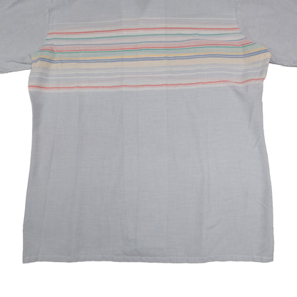 Vintage Arrow Sea Isle Men’s Large Camp Shirt Loop Collar Stripe Short Sleeve