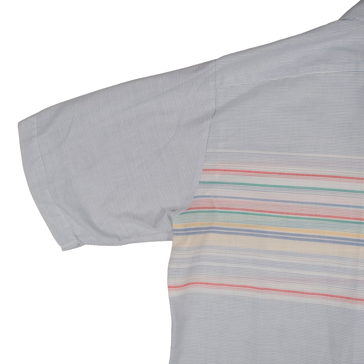 Vintage Arrow Sea Isle Men’s Large Camp Shirt Loop Collar Stripe Short Sleeve