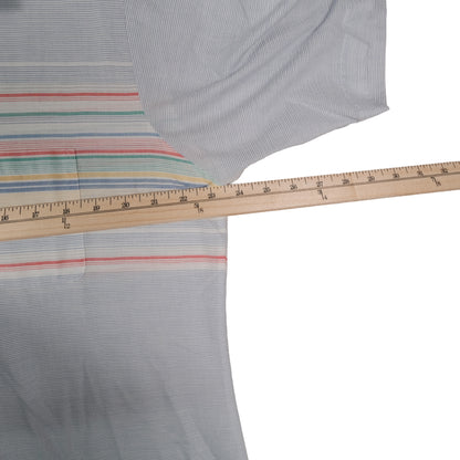 Vintage Arrow Sea Isle Men’s Large Camp Shirt Loop Collar Stripe Short Sleeve