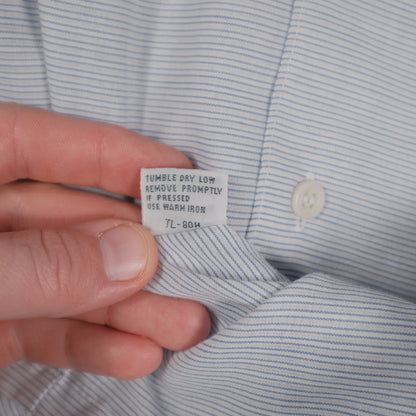 Vintage Arrow Sea Isle Men’s Large Camp Shirt Loop Collar Stripe Short Sleeve