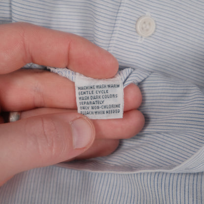 Vintage Arrow Sea Isle Men’s Large Camp Shirt Loop Collar Stripe Short Sleeve