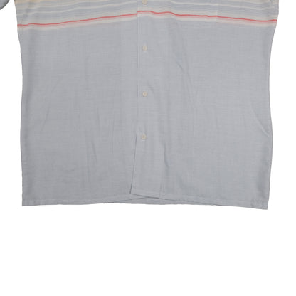 Vintage Arrow Sea Isle Men’s Large Camp Shirt Loop Collar Stripe Short Sleeve