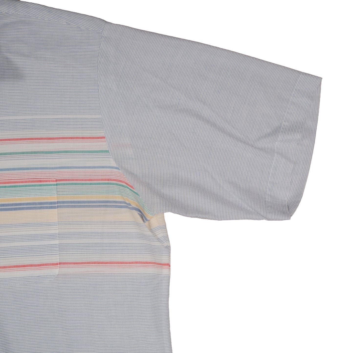 Vintage Arrow Sea Isle Men’s Large Camp Shirt Loop Collar Stripe Short Sleeve