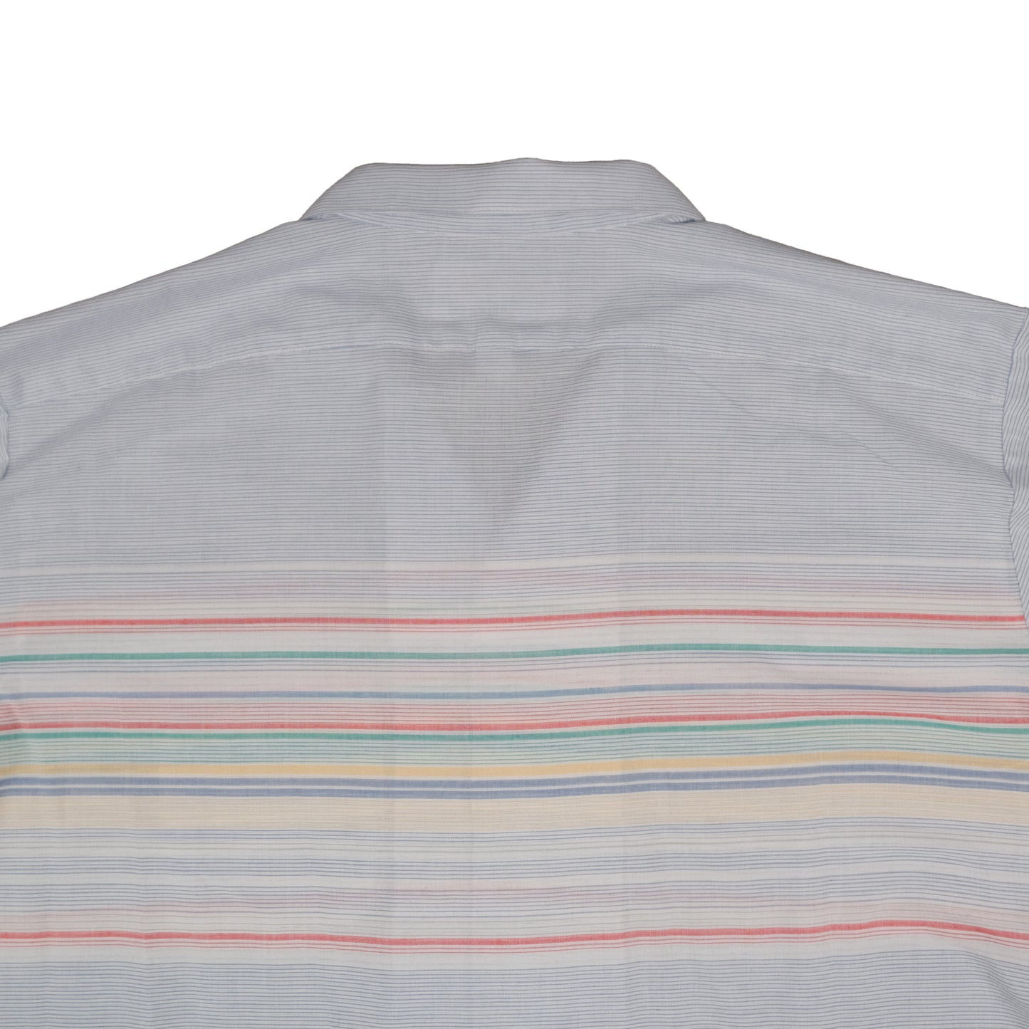 Vintage Arrow Sea Isle Men’s Large Camp Shirt Loop Collar Stripe Short Sleeve