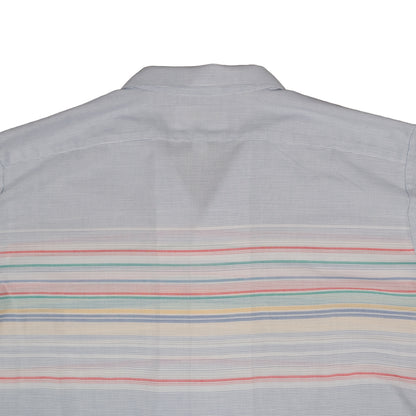 Vintage Arrow Sea Isle Men’s Large Camp Shirt Loop Collar Stripe Short Sleeve