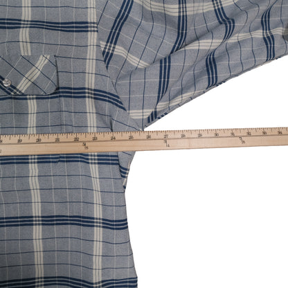 Vintage Whitefish Bay Men’s XL Button Down Window Pane Plaid Blue