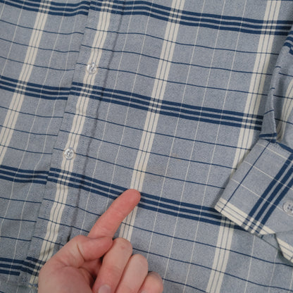Vintage Whitefish Bay Men’s XL Button Down Window Pane Plaid Blue