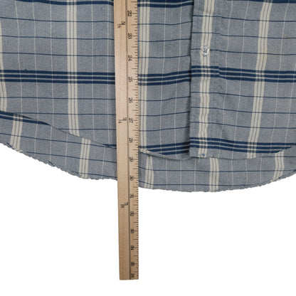 Vintage Whitefish Bay Men’s XL Button Down Window Pane Plaid Blue