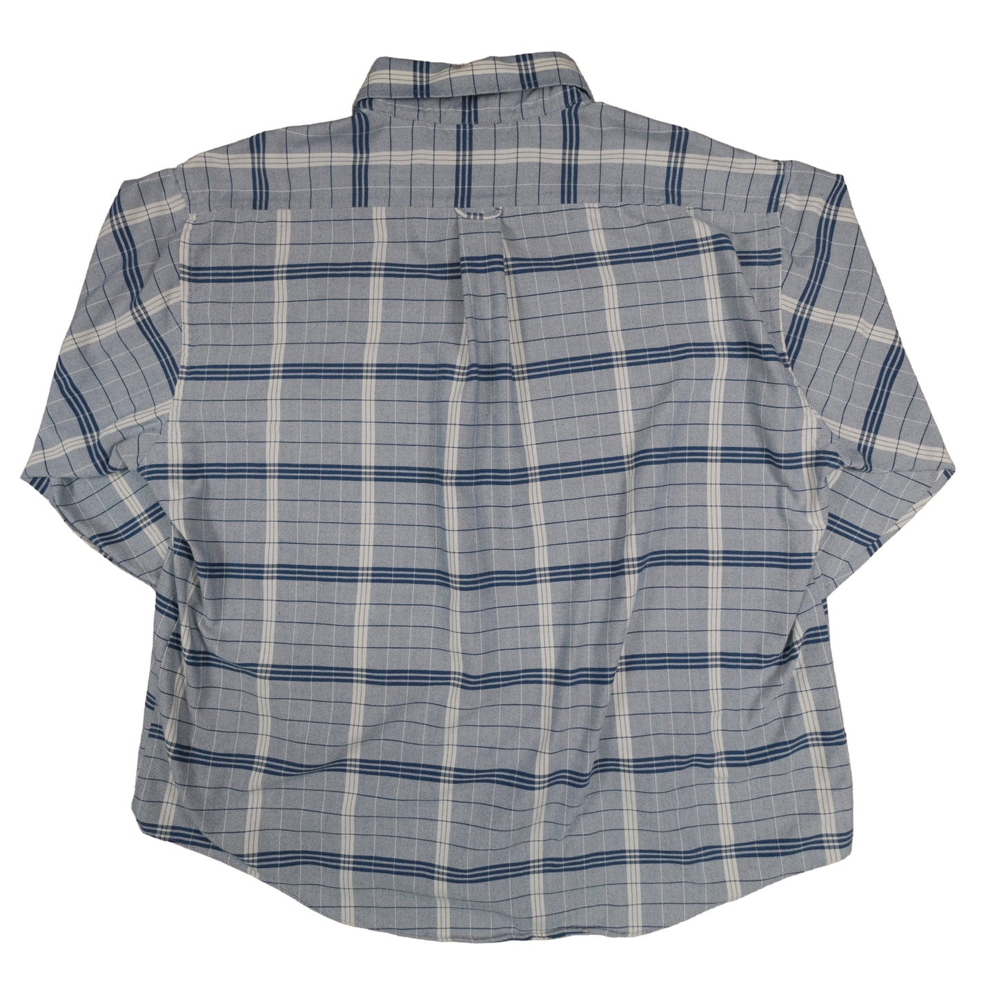 Vintage Whitefish Bay Men’s XL Button Down Window Pane Plaid Blue