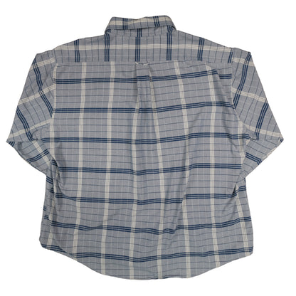 Vintage Whitefish Bay Men’s XL Button Down Window Pane Plaid Blue