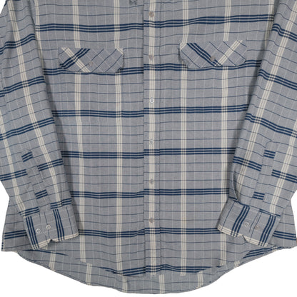 Vintage Whitefish Bay Men’s XL Button Down Window Pane Plaid Blue