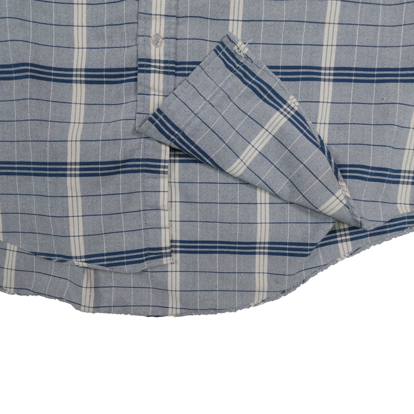 Vintage Whitefish Bay Men’s XL Button Down Window Pane Plaid Blue