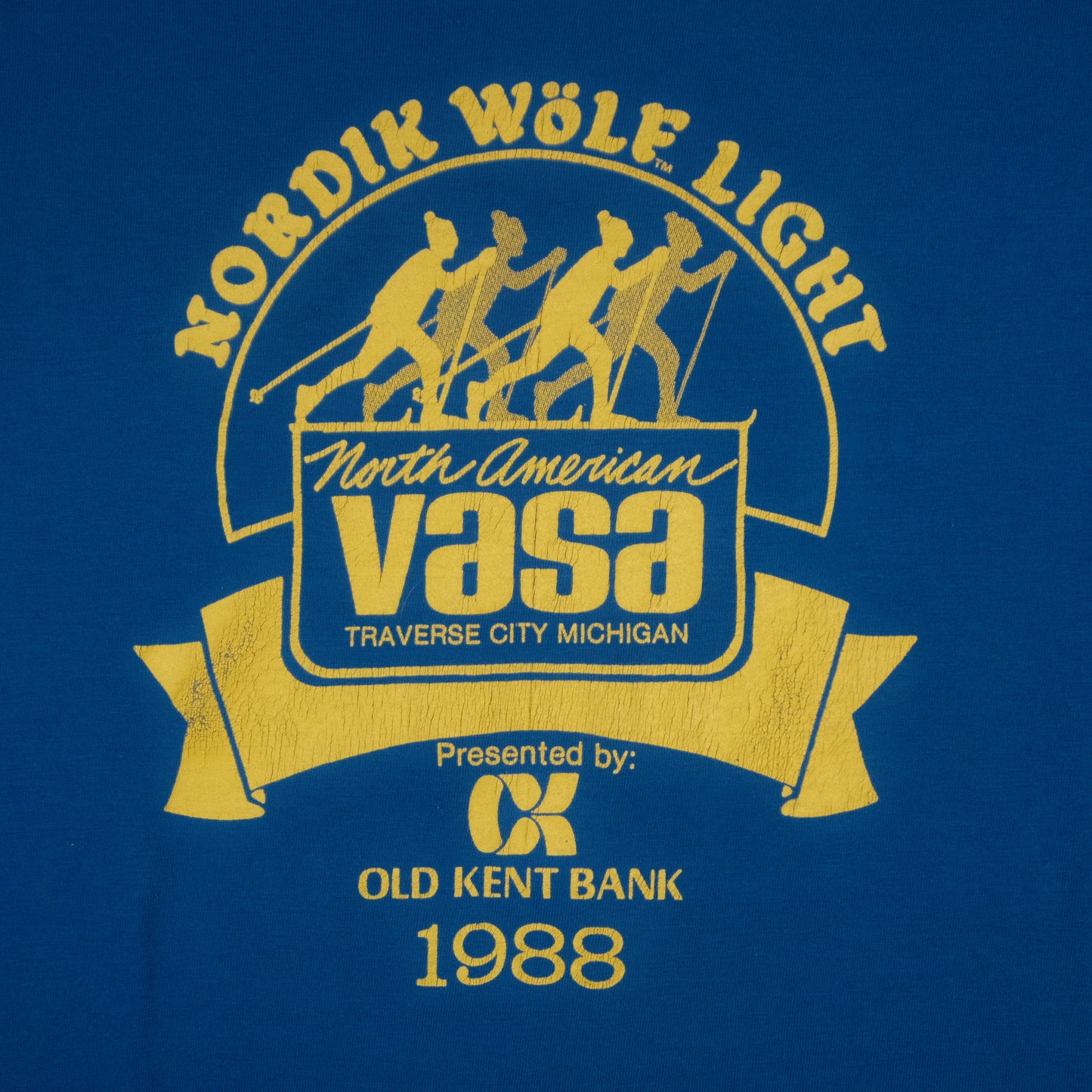 Vintage Traverse City, MI North American Vasa T-Shirt Blue Adult Small