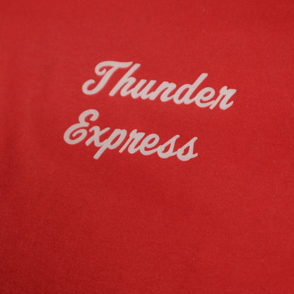 Vintage Screen Stars Adult Small T-Shirt Puff Print Thunder Express Red Single Stitch