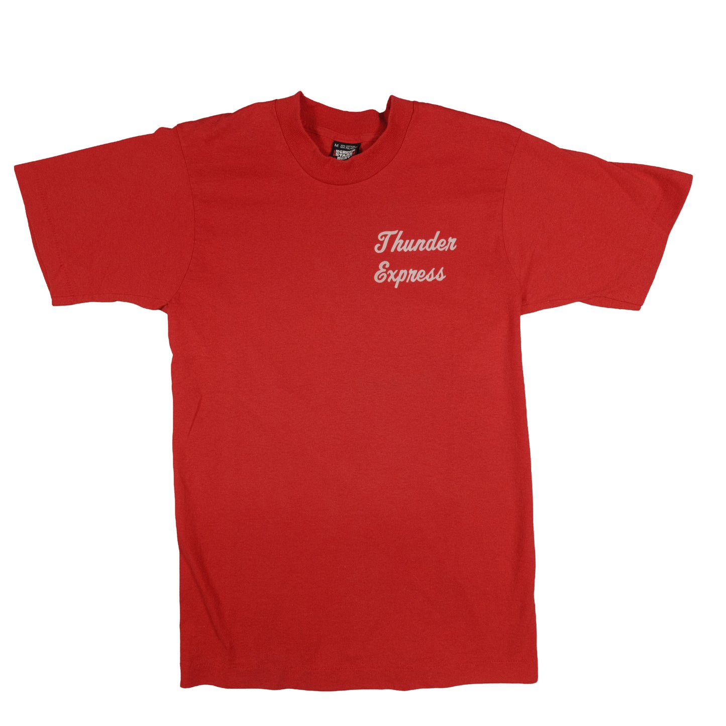 Vintage Screen Stars Adult Small T-Shirt Puff Print Thunder Express Red Single Stitch