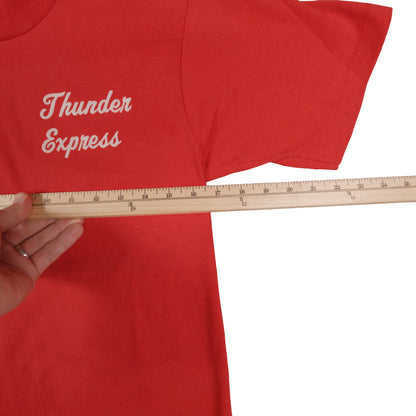 Vintage Screen Stars Adult Small T-Shirt Puff Print Thunder Express Red Single Stitch