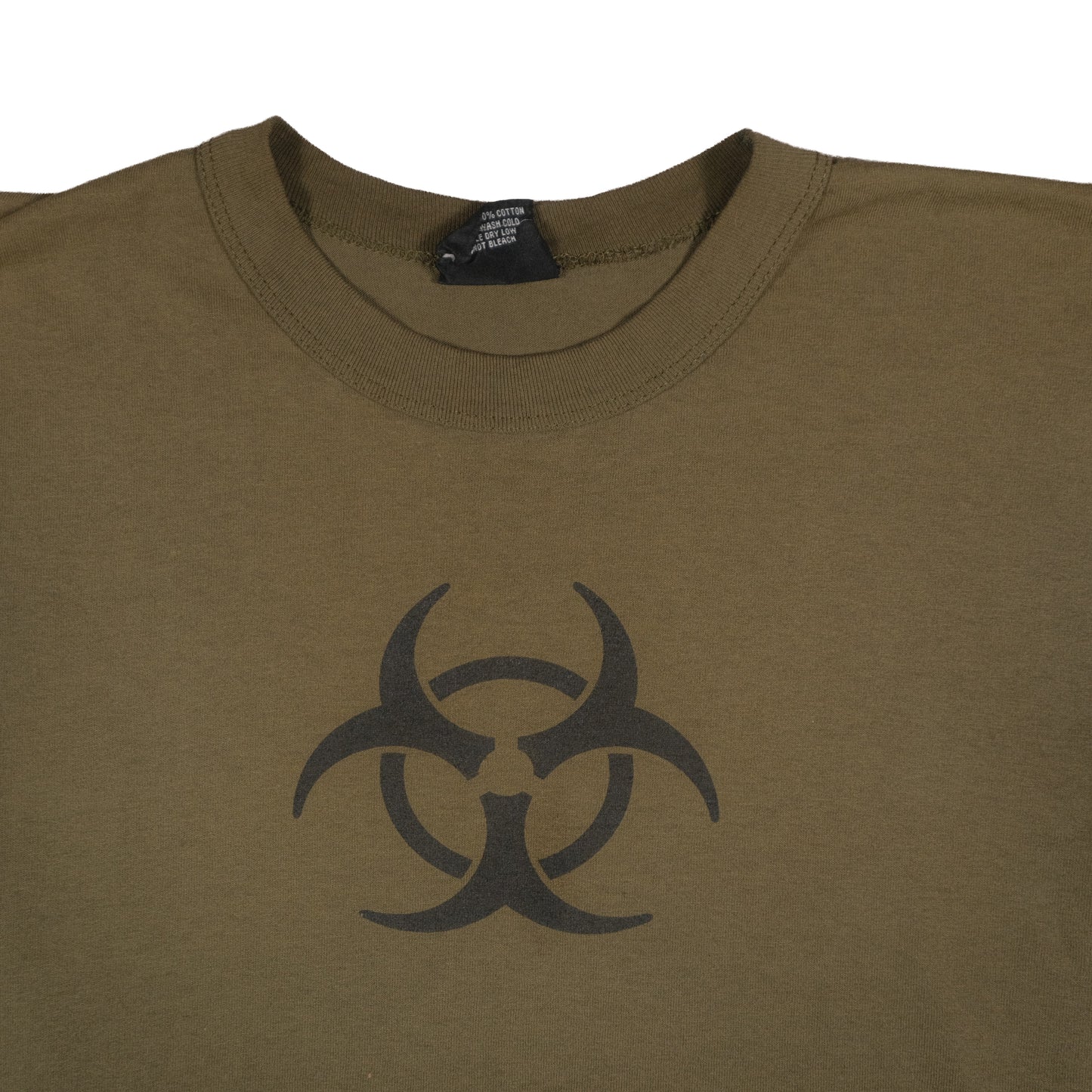 Vintage Rothco T-Shirt Adult Small Olive Green Biohazard Single Stitch