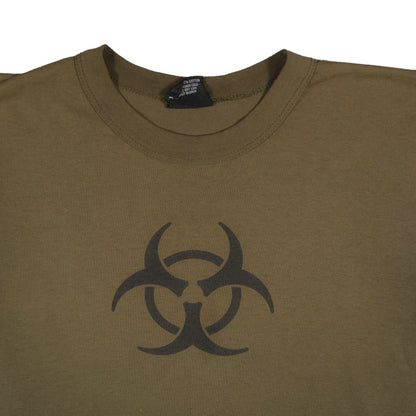 Vintage Rothco T-Shirt Adult Small Olive Green Biohazard Single Stitch