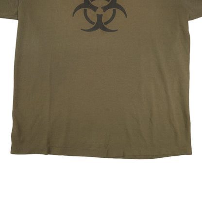 Vintage Rothco T-Shirt Adult Small Olive Green Biohazard Single Stitch